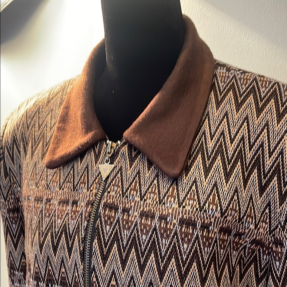 Brown Zigzag Patterned Women's Jacket vintage Jes… - image 2
